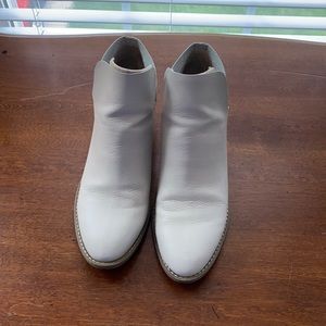 Cream leather booties